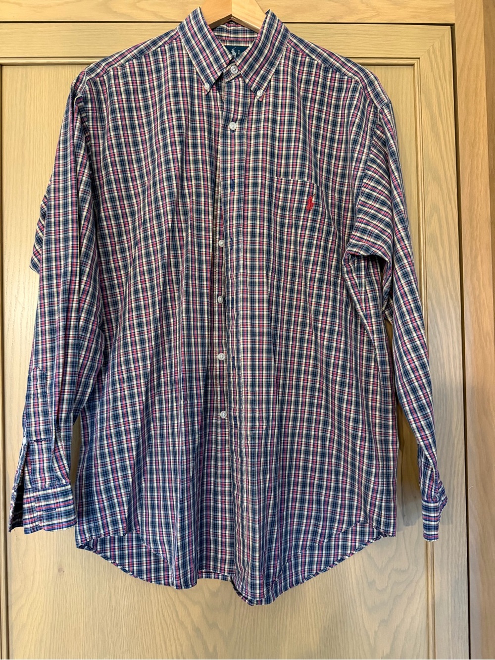Vintage Ralph Lauren Men's Plaid Button-Down Blake 2-Ply 100% Cotton / Med